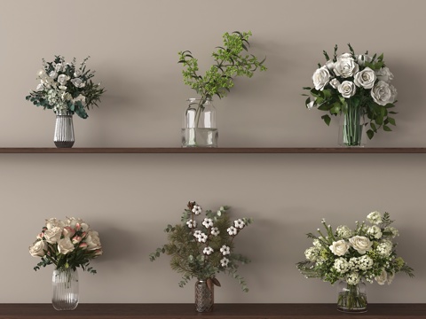 现代花瓶花艺su模型