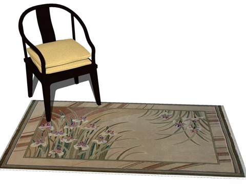 实木椅子 椅子 实木凳子 家用椅子 休闲座椅su模型