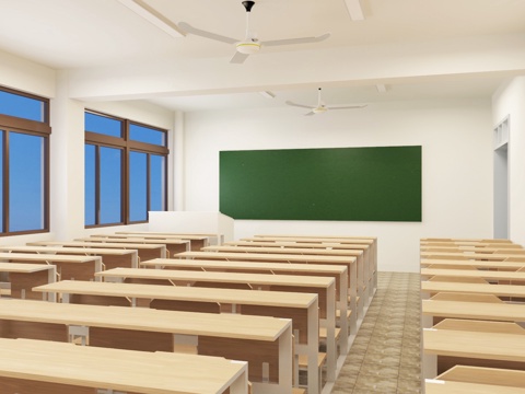  教室课堂 班级 小学教室 中学教室3d模型 