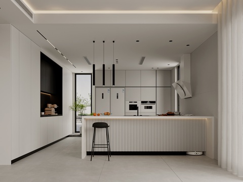  现代厨房3d模型 