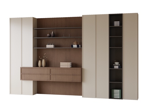 现代书柜su模型