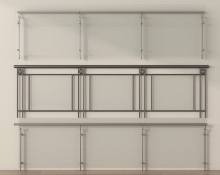 现代玻璃栏杆 玻璃护栏 玻璃围栏 阳台护栏su模型