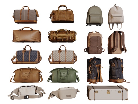 现代手提包 单肩包 皮包 背包 女士包包su模型