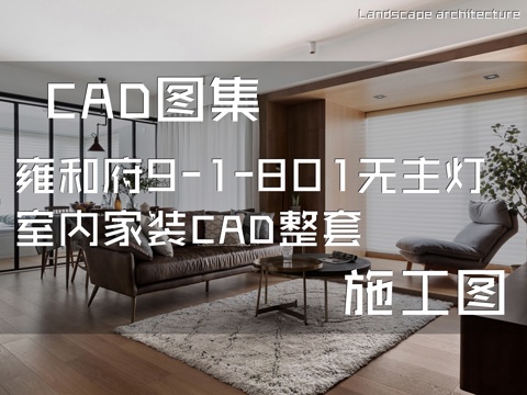 雍和府9-1-801无主灯室内家装CAD施工图整套cad施工图