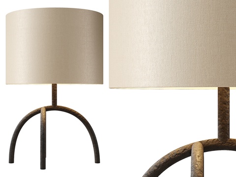  Zara Home - 天鹅绒灯罩台灯3d模型 