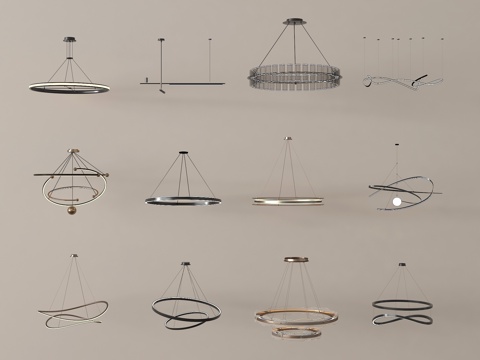 现代吊灯组合su模型