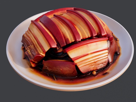 一盘秘制红烧肉su模型