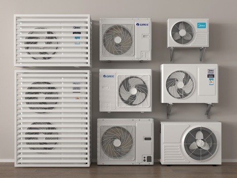 现代空调外机 中央空调外机 外机保护罩su模型