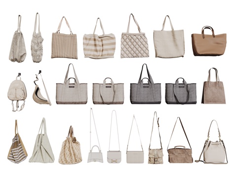 现代手提包 单肩包 皮包 背包 女士包包su模型