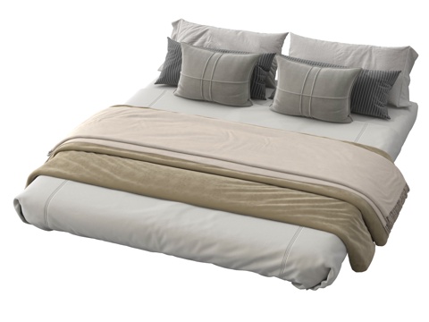  现代床垫 榻榻米床垫 床品3d模型 