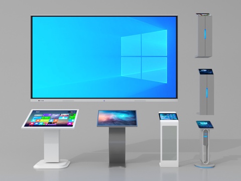  现代一体机 显示屏 查询机 导向屏 叫号机3d模型 