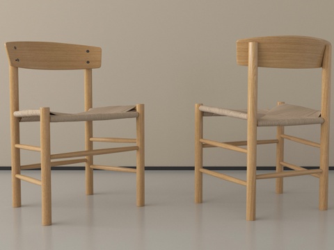 现代餐椅 实木 单椅 休闲椅su模型