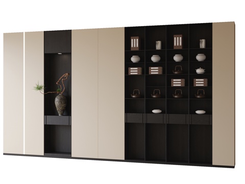 现代书柜su模型