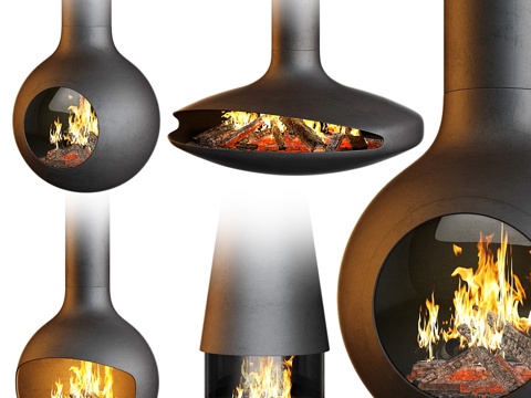  焦点创作壁炉套装23d模型 