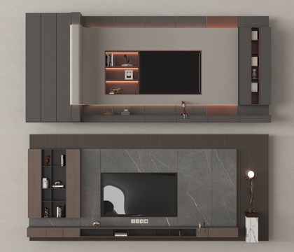 现代背景墙 电视背景墙 客厅背景墙su模型