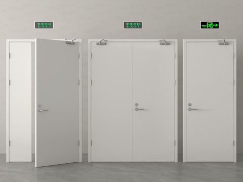 现代消防门 防火门 安全出口su模型