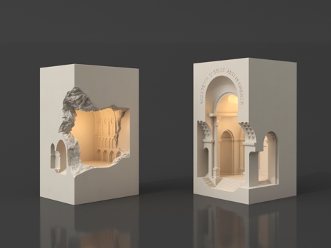 现代石膏灯 内嵌式石膏灯su模型