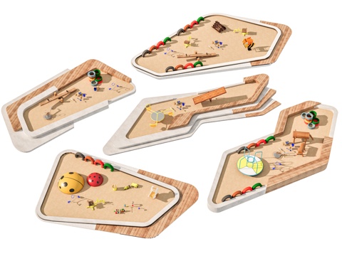 儿童游乐景观 沙地沙坑游乐区域 景观公园口袋公园 滑梯素质拓su模型