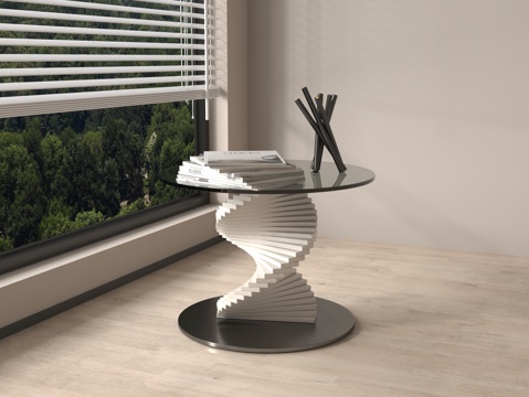 现代边几 玻璃su模型