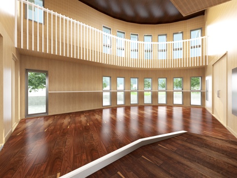  室内 客厅 公共空间 办公空间 走廊3d模型 