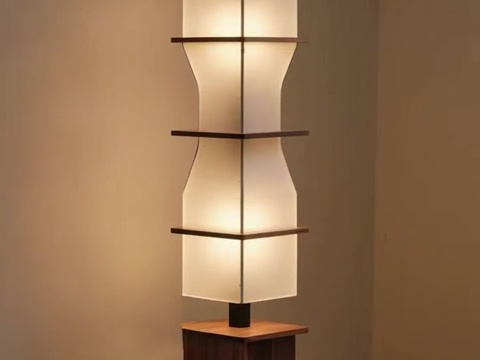 新中式落地灯 装饰灯su模型