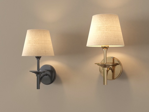 中古风壁灯su模型