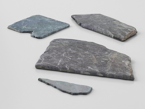 现代户外园林景观 台阶 石路 石板su模型