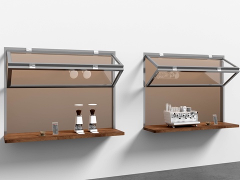 现代折叠窗咖啡馆3d模型