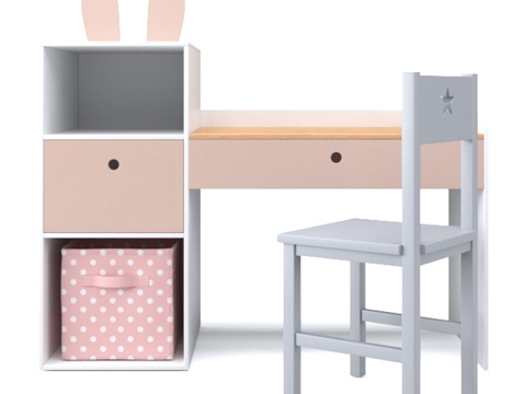  婴儿房书桌与装饰013d模型 