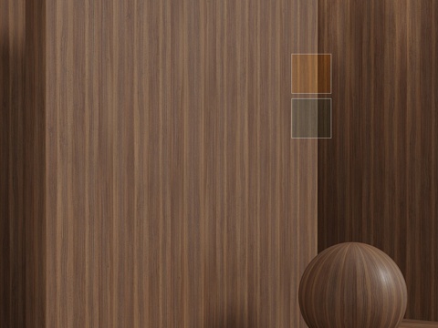 实木（无缝）胡桃木 - 套装1103d模型