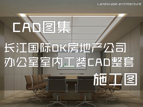 长江国际办公楼DK房地产有限公司办公室室内工装CAD施工图整cad施工图