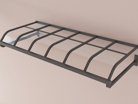 现代玻璃雨棚 玻璃遮阳棚 雨搭遮雨棚 户外雨棚su模型su模型