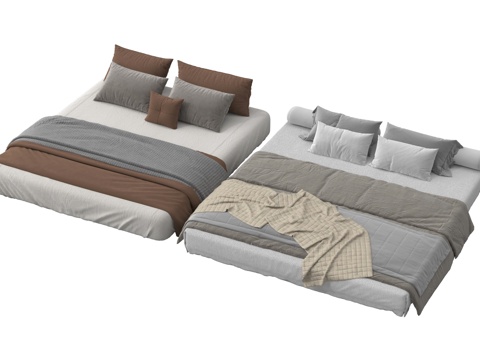 现代床垫 榻榻米床垫 床品su模型