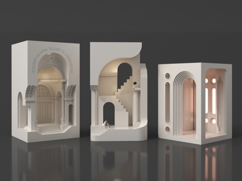 现代石膏灯 内嵌式石膏灯su模型