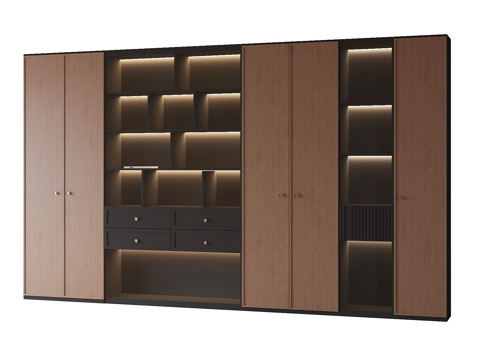 现代书柜su模型