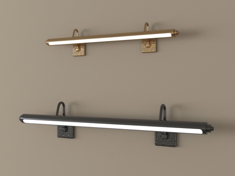 法式壁灯 镜前灯 画灯su模型