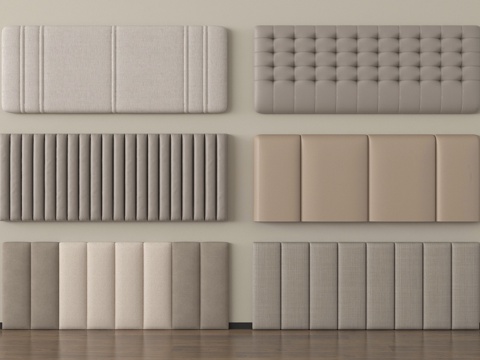 现代床靠背 床品 床头su模型