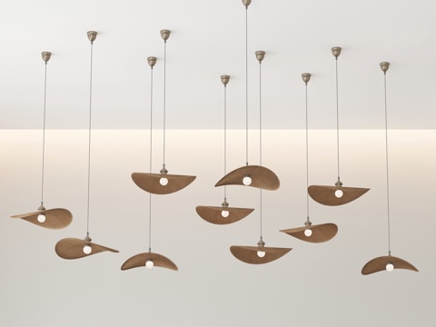  侘寂中古吊灯3d模型 