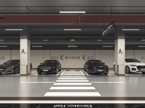 地下车库停车场车马厅3d模型