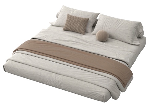 现代床垫 榻榻米床垫 床品su模型