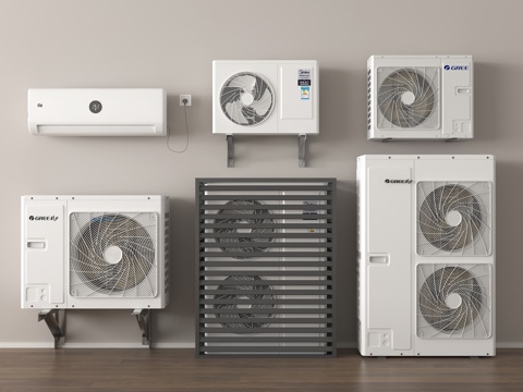 现代空调外机 中央空调外机 外机保护罩 壁挂空调su模型