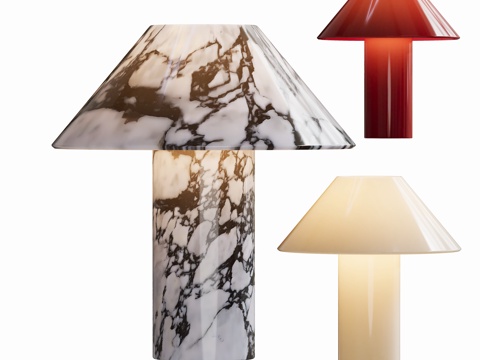 现代艺术石材陶瓷台灯su模型