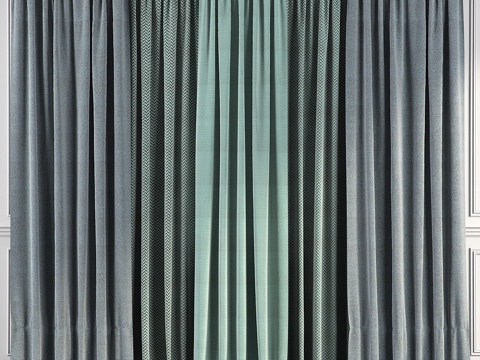 窗帘配窗户573d模型