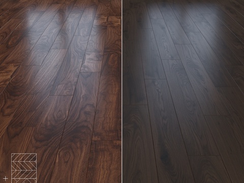  橡木地板 2种人字形铺装3d模型 