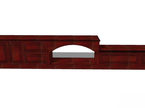 电视柜 实木电视柜 电视矮柜su模型