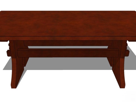 茶几 实木茶几 新中式茶几su模型