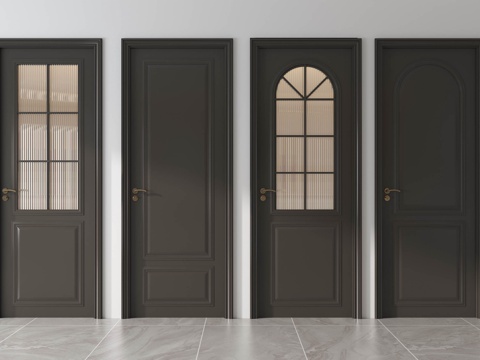 美式门 法式门 玻璃门 双开门 单开门 卧室门 卫生间门 厨su模型