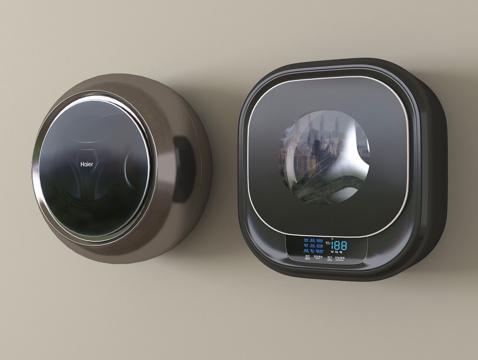  现代洗衣机 迷你洗衣机3d模型 