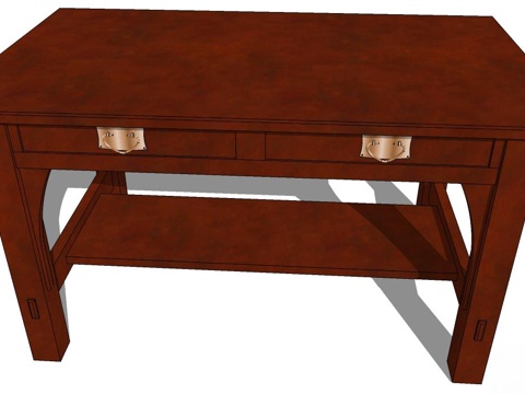 书桌 实木书桌 家用书桌su模型