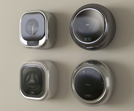 现代洗衣机 迷你洗衣机su模型